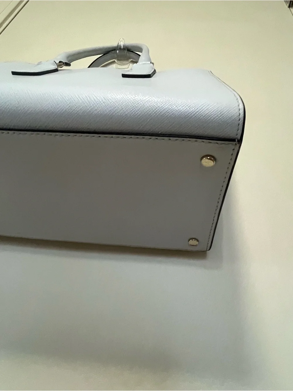EUC Kate Spade Pale Lavender Saffiano Leather Structured Tote Bag